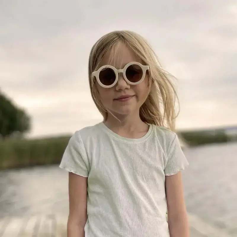 Round Children's Sunglasses Parent-child Frosted Glasses New Decorative Runway Shades for Trendy Children's Sunglasses
