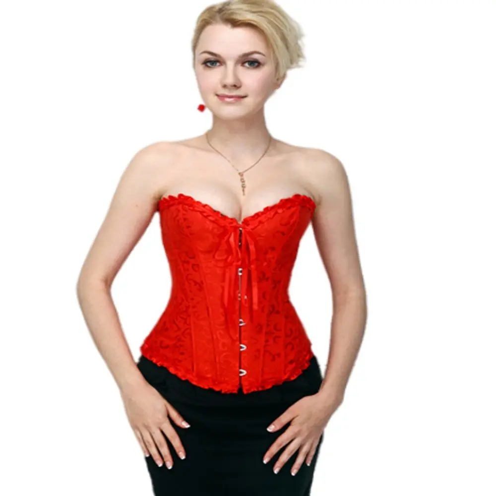 New Corset Top Bustier Sexy Women's Plus Size Overbust Corselet Blouse Lace Up Floral Gothic Brocade Vintage Fashion Suit