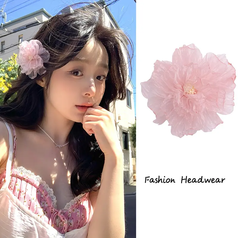 Fashion Hair Stick Holiday Flowers Peony Hair Clip Side Clip Hair Accessories Hairpin Women Fashion Hairwear Jewelry Decoration