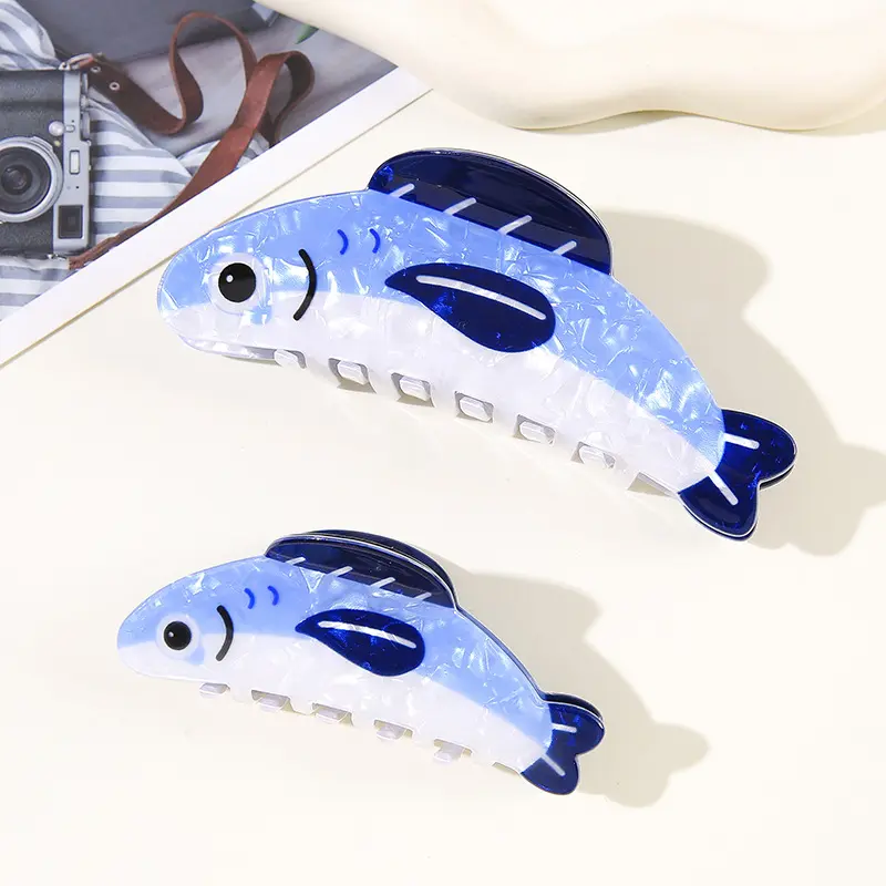 New Creative Fun Ocean Sardine Clip Hair Clip Cute Fashion Hair Claw Texture Shark Clips Ponytail Clip Hair Ornaments Female