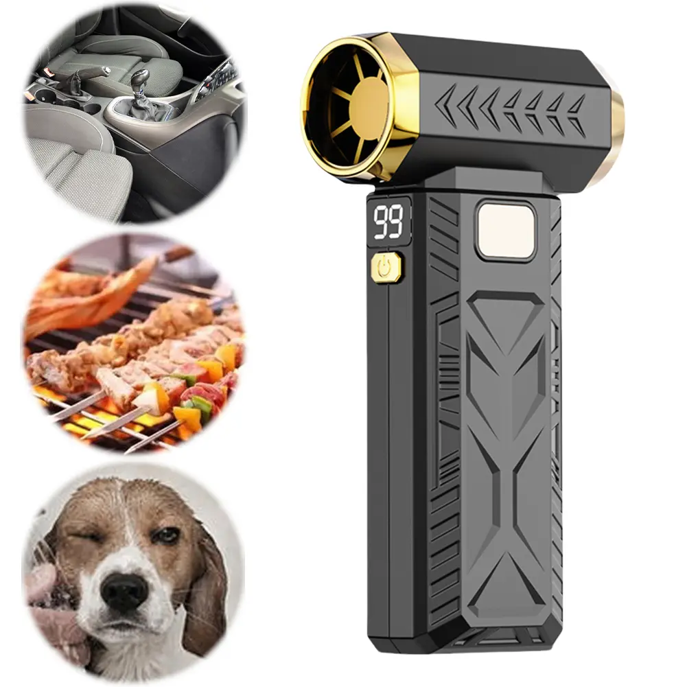 Mini Turbo Jet Fan Adjustable Wind Speed Electric Air Duster Rechargeable Air Blower for Home and Car