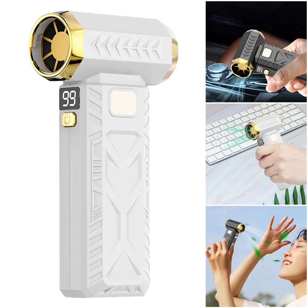 Mini Turbo Jet Fan Adjustable Wind Speed Electric Air Duster Rechargeable Air Blower for Home and Car