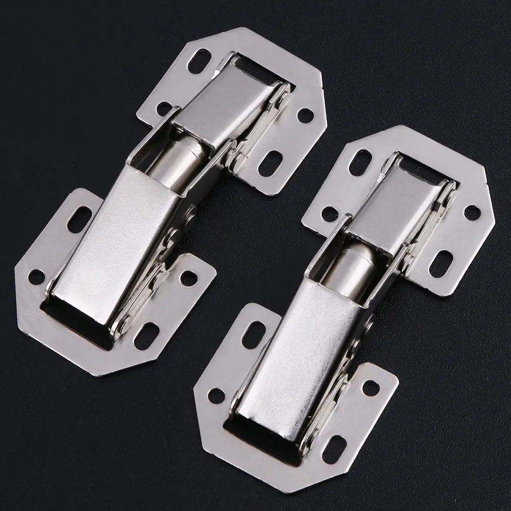 10pcs Cabinet Door Hinges No Drilling Hole Cabinet Hardware Hinges No Slot Required Cold Rolled for Window Cupboard Kitchen Door