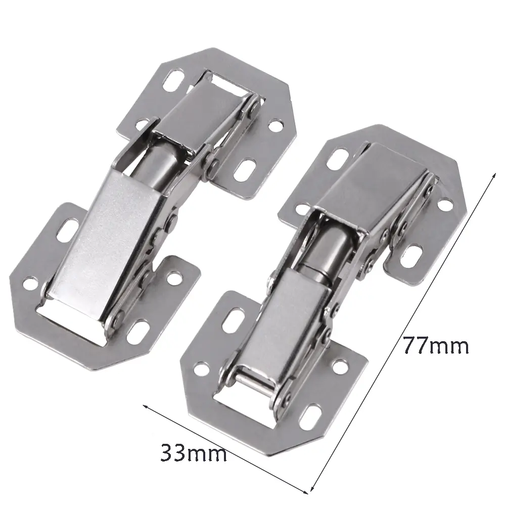 10pcs Cabinet Door Hinges No Drilling Hole Cabinet Hardware Hinges No Slot Required Cold Rolled for Window Cupboard Kitchen Door