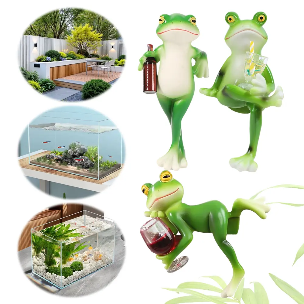 Resin Hanging Frog Figurine Planter Hugger Small Frog Figurine Miniature Frog Figurine Plant Decorations for Pots