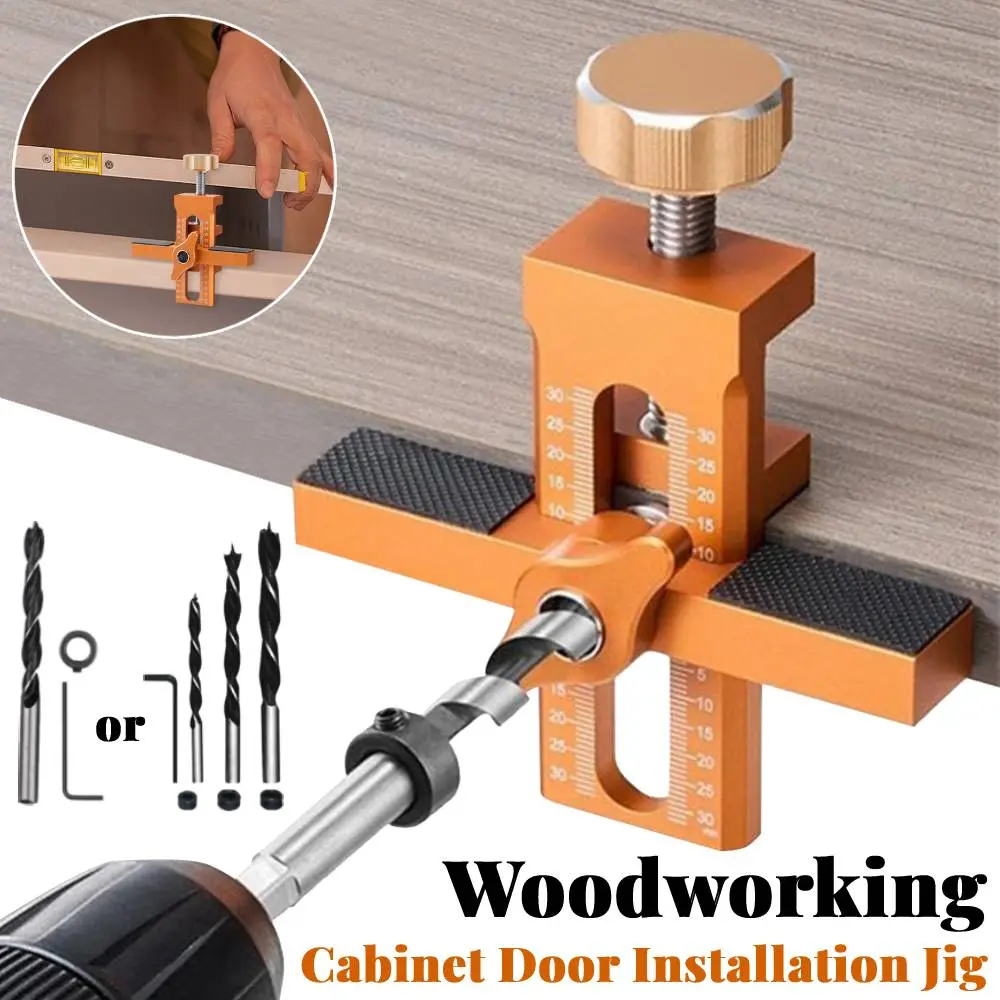 Woodworking Cabinet Door Mounting Jig Cabinet Closet Door Panel Installation Rebounding Device Quick Positioning Metal Clamp