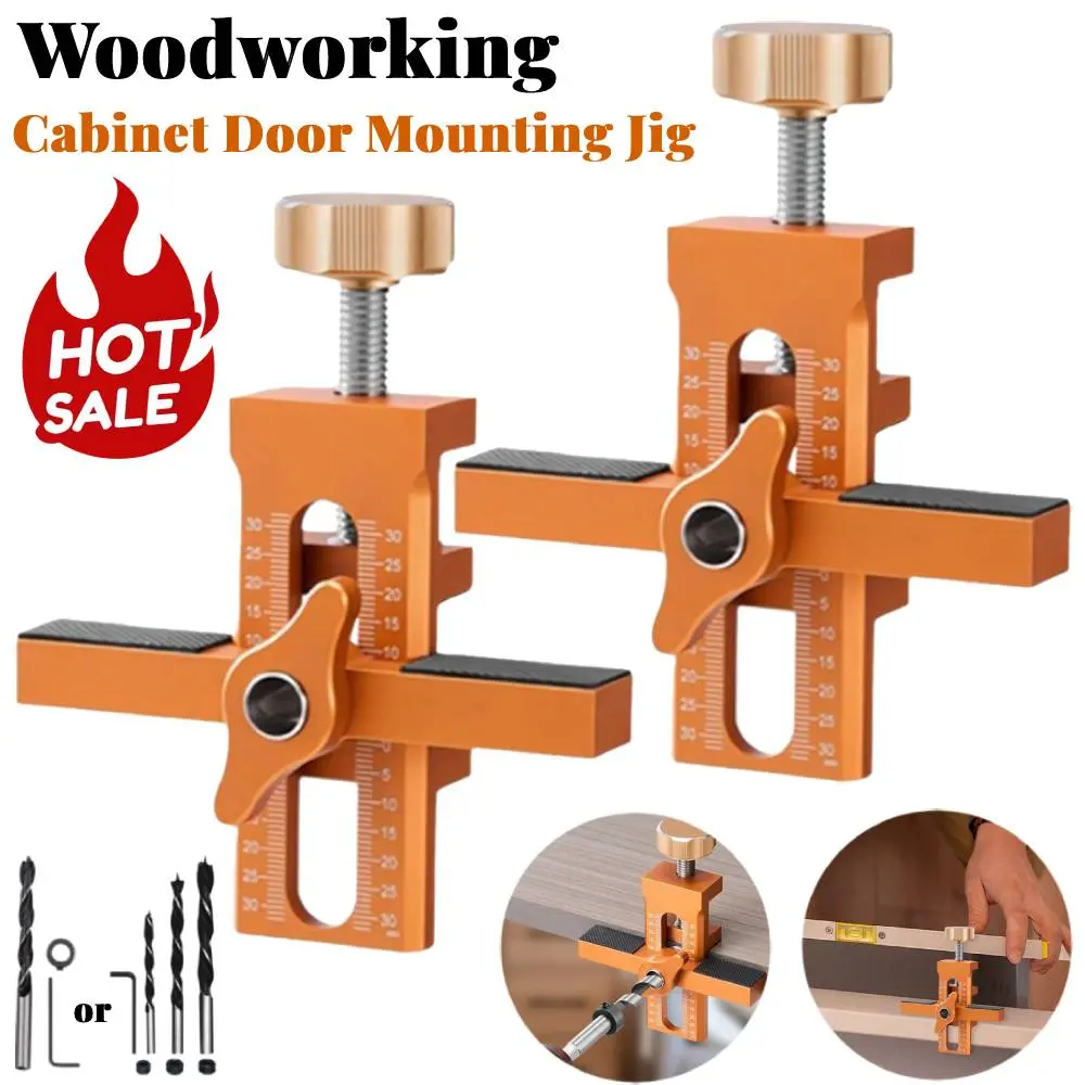 Woodworking Cabinet Door Mounting Jig Cabinet Closet Door Panel Installation Rebounding Device Quick Positioning Metal Clamp