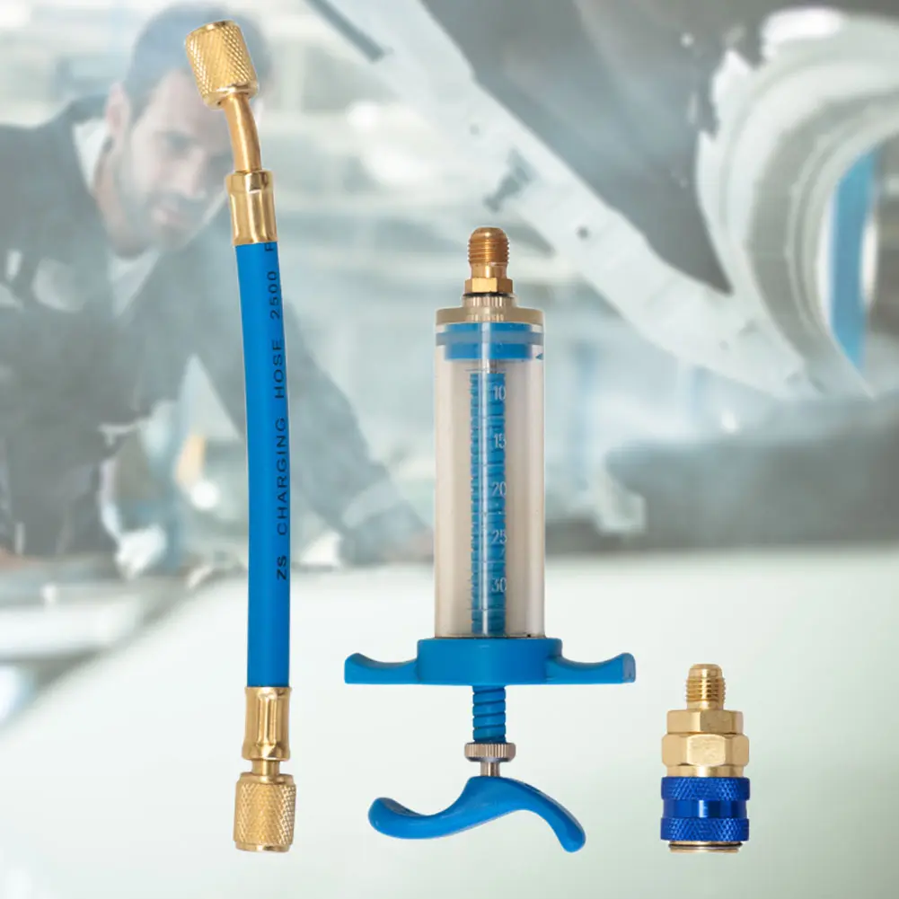 Car Oil Injection Tool 1Oz Air Conditioning Oil Injector Low Side Refrigerant Fluid Filler Tube for Vehicle Home Air Conditioner