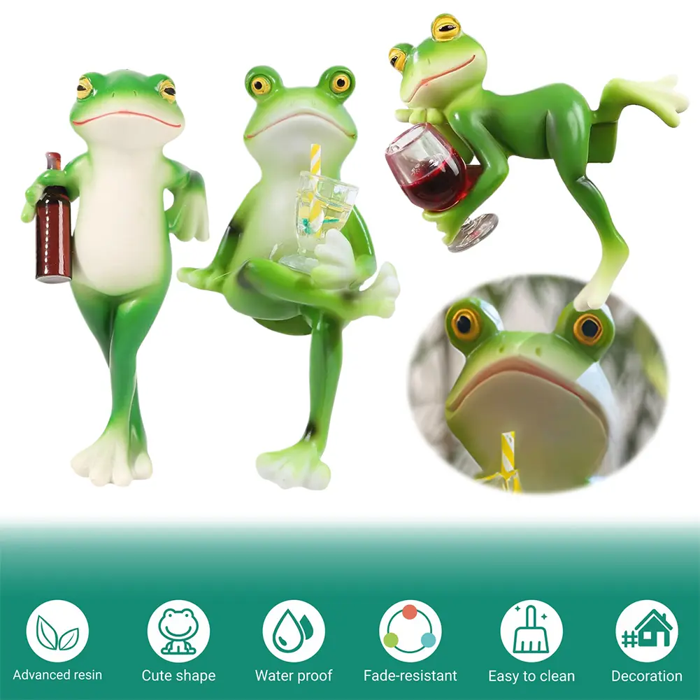 Resin Hanging Frog Figurine Planter Hugger Small Frog Figurine Miniature Frog Figurine Plant Decorations for Pots