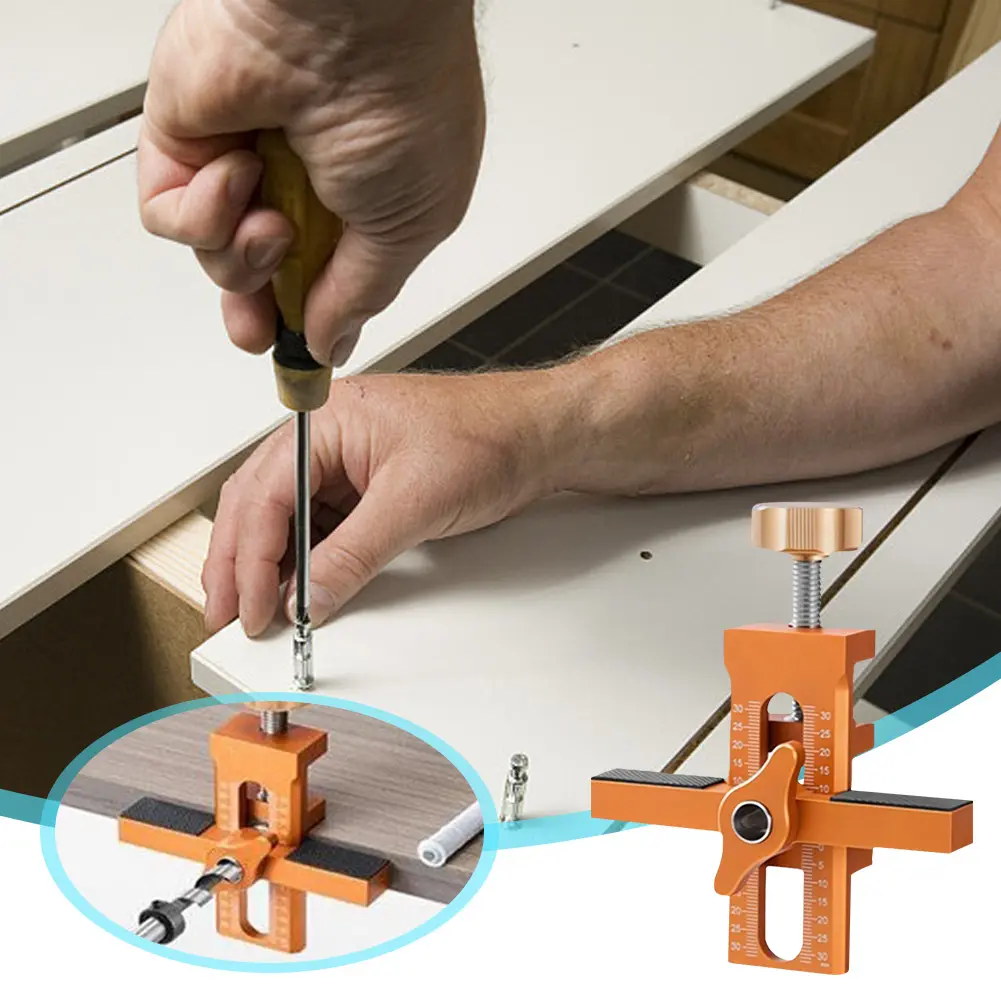Woodworking Cabinet Door Mounting Jig Cabinet Closet Door Panel Installation Rebounding Device Quick Positioning Metal Clamp