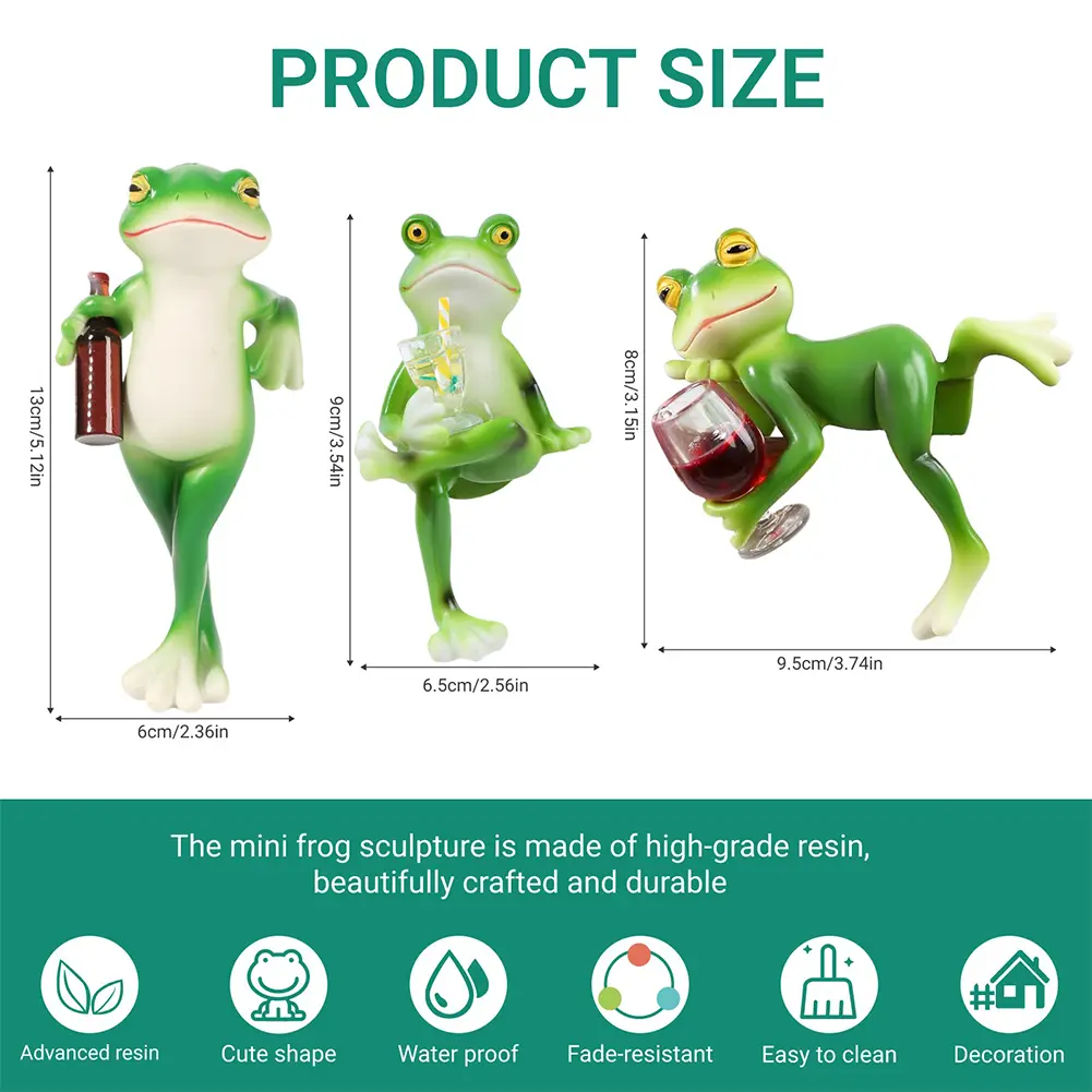 Resin Hanging Frog Figurine Planter Hugger Small Frog Figurine Miniature Frog Figurine Plant Decorations for Pots