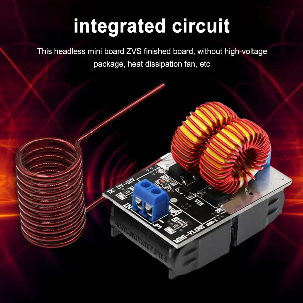 120W Mini Inductive Heater DC 5-12.0V Input Voltage Induction Heater High Frequency Power Supply Module