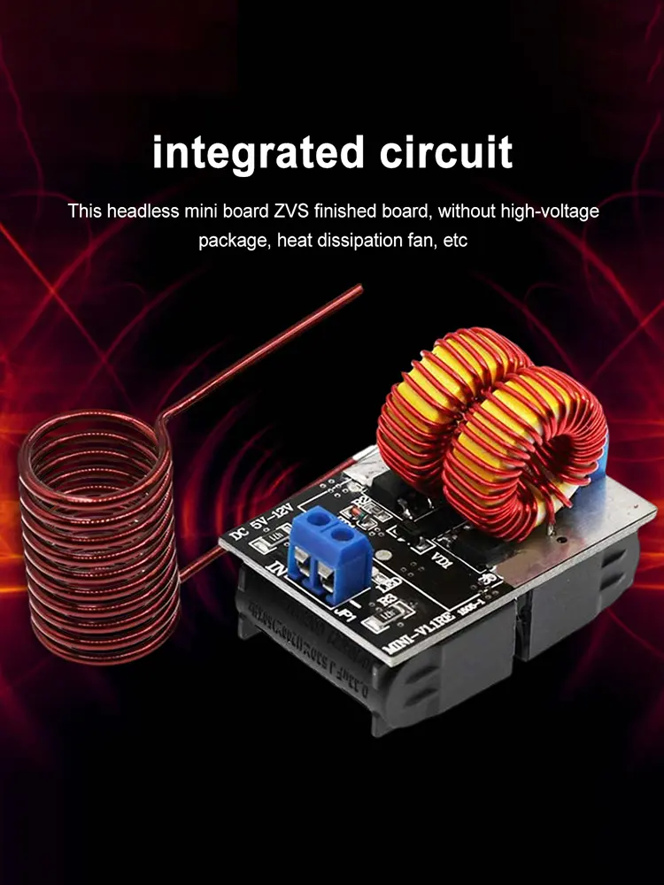 120W Mini Inductive Heater DC 5-12.0V Input Voltage Induction Heater High Frequency Power Supply Module