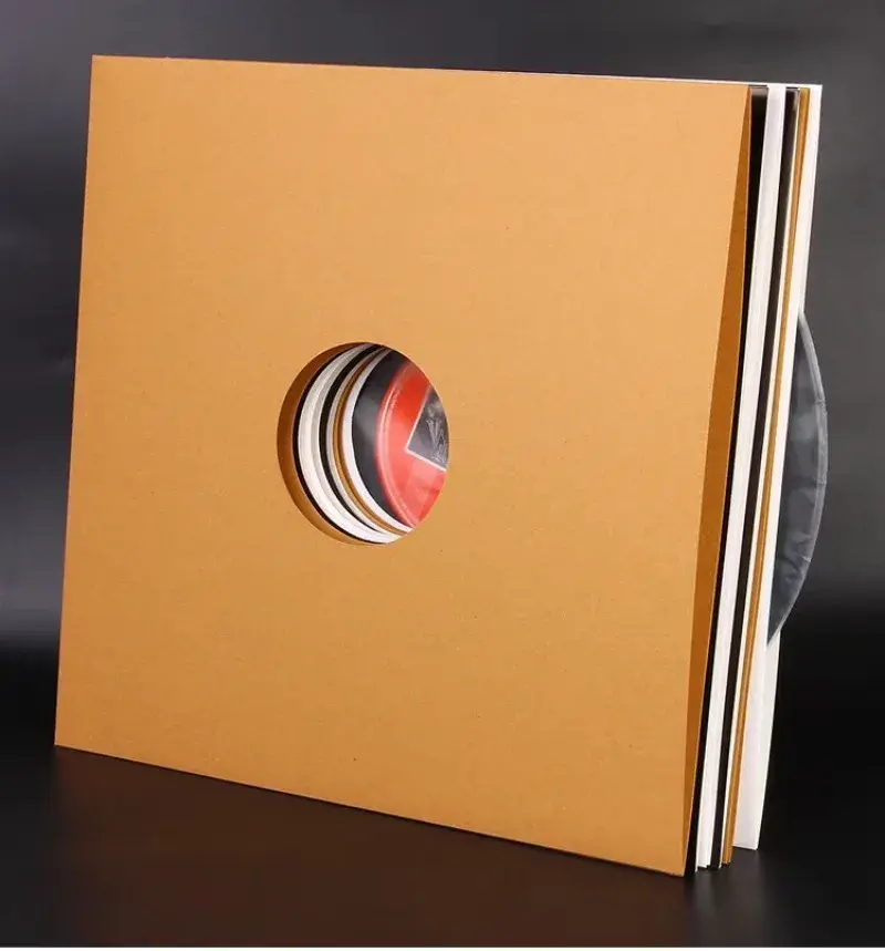 LP Record Cover 12in Resealable Outer Sleeves Composite Kraft Paper Bag for LP 3LP Vinyl Record Storage Bags 10 Pieces