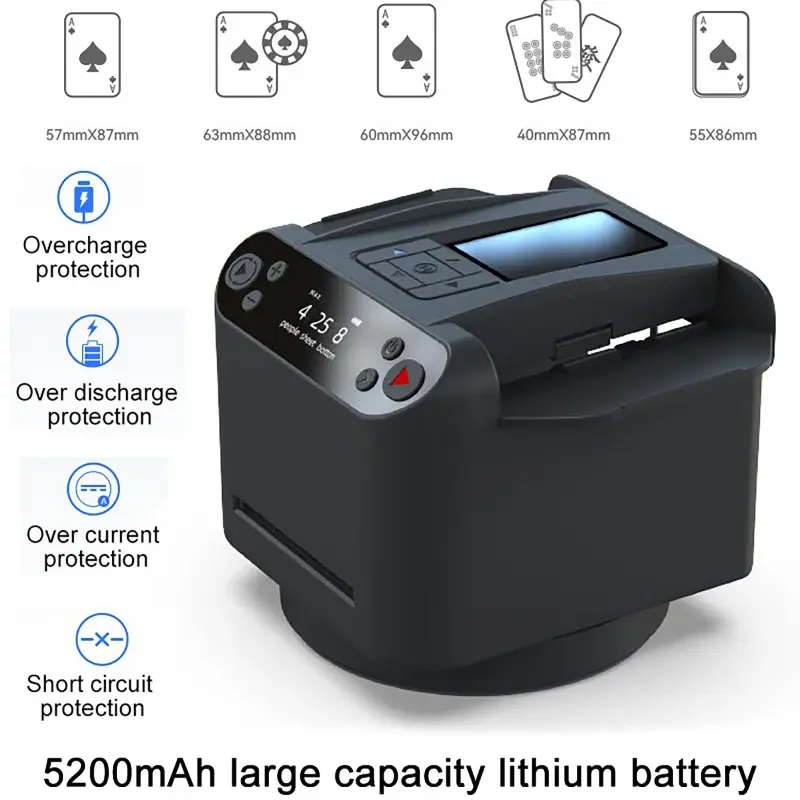 Automatic Playing Card Shuffler 360° Rotating Card Shuffle Dealer Machine 2 in 1 Shuffling Dealing Tool Home party Poker Device