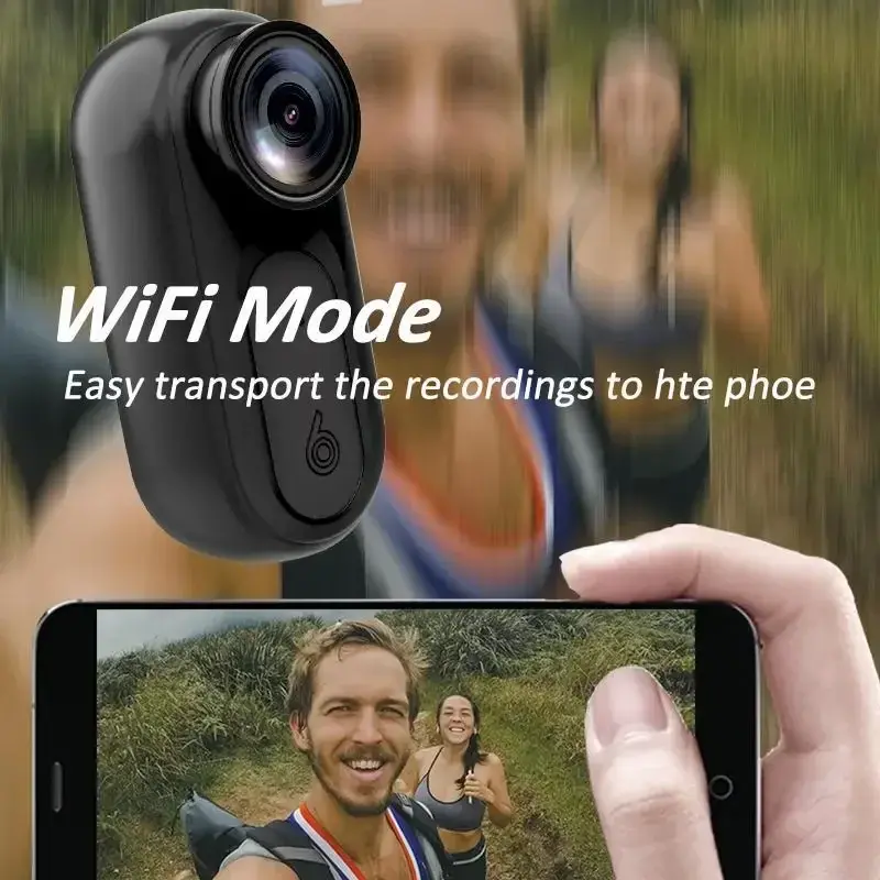 Handheld Cam Upgraded Waterproof Big Battery 1080P 64GB Small WiFi Video Cameras Portable Thumb Pocket Action Sports Mini Camera