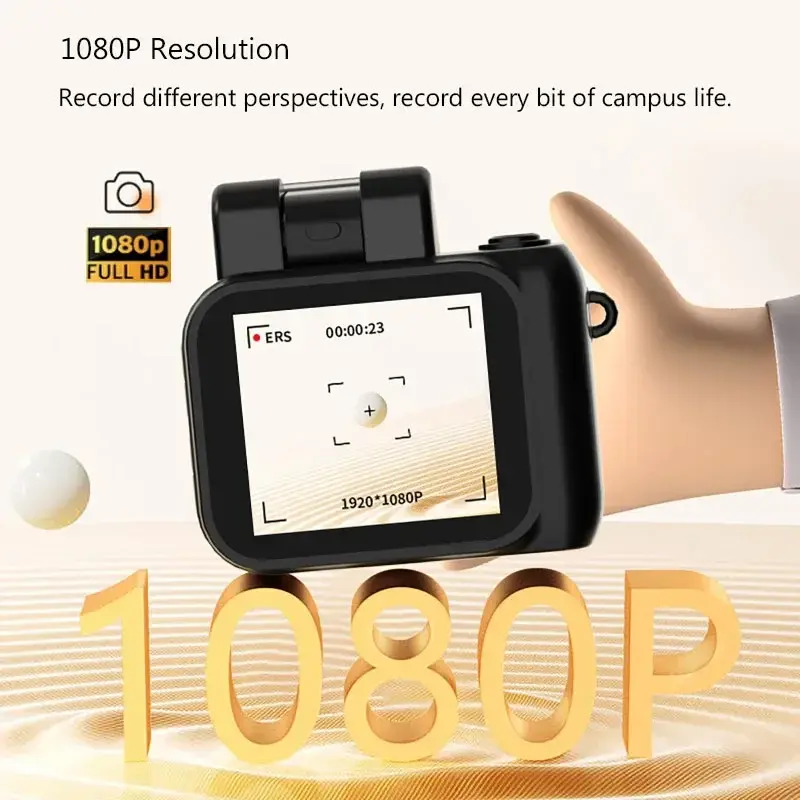 128G Mini Camera with Screen HD 1080p Portable Video Recorder with Flash Light Battery Dock Retro Ultra Compact Digital Camera