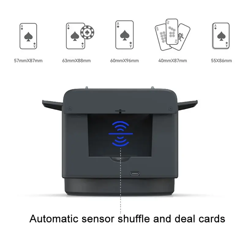Automatic Playing Card Shuffler 360° Rotating Card Shuffle Dealer Machine 2 in 1 Shuffling Dealing Tool Home party Poker Device