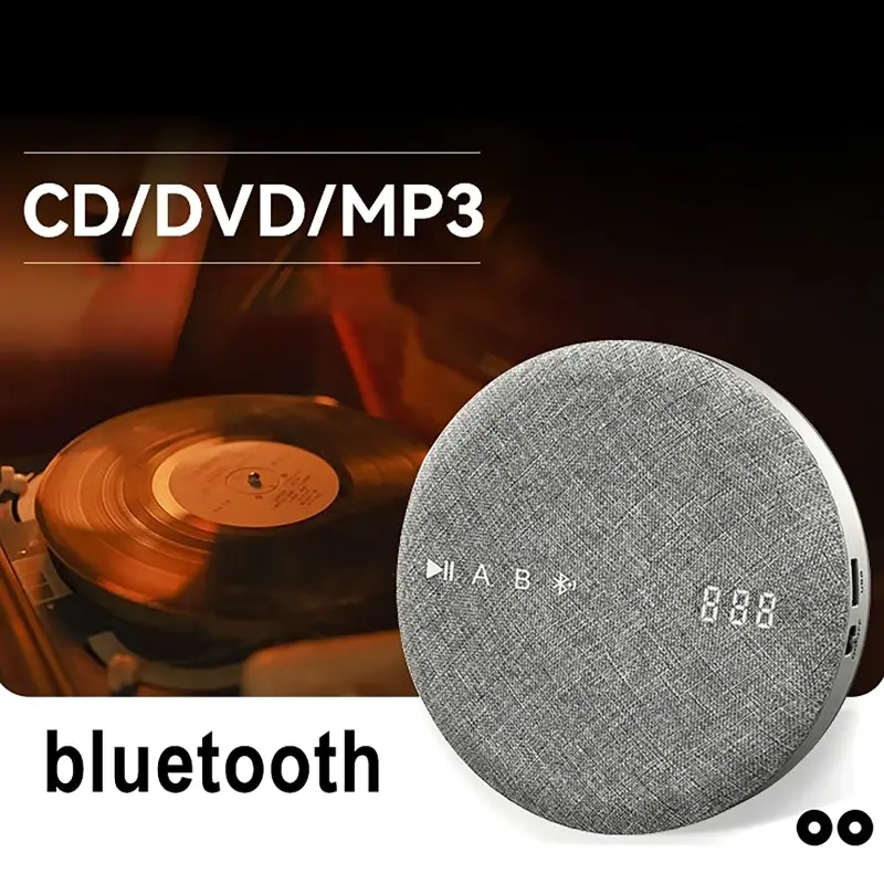 Multi-functional CD Player DVD/VCD AV Player Wireless Bluetooth USB Built-in Speaker Rechargeable Audio Player