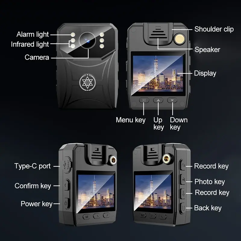 4K HD Mini Cameras with WIFi Digtal Video Recorder with IPS Screen Night Vision 3000mAh Police Body Camera Portable Camcorder