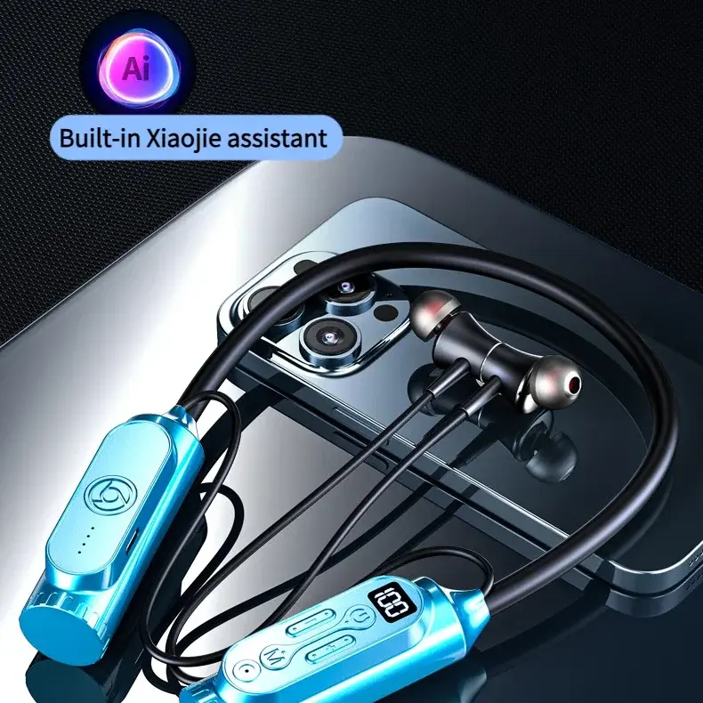 12000mAh 30000Hours Playback Wireless Bluetooth Earphones Magnetic Sports Running Headset Neckband Sport Earbuds Noise Reduction