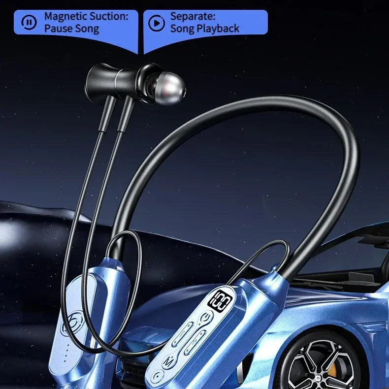 12000mAh 30000Hours Playback Wireless Bluetooth Earphones Magnetic Sports Running Headset Neckband Sport Earbuds Noise Reduction