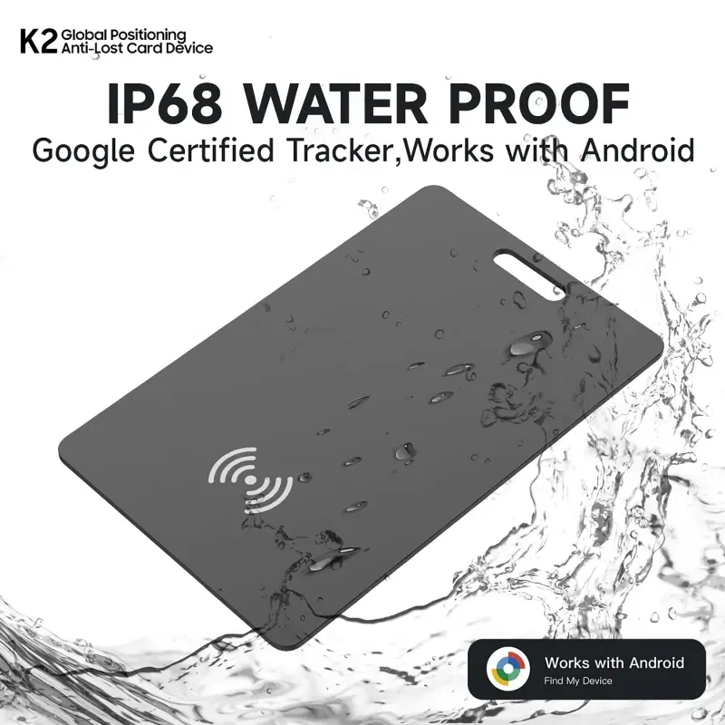 GPS Smart Tag Wallet Anti-loss Card Android Location Tracking Work With Google Find My App Bluetooth Device Wireless Charge Find