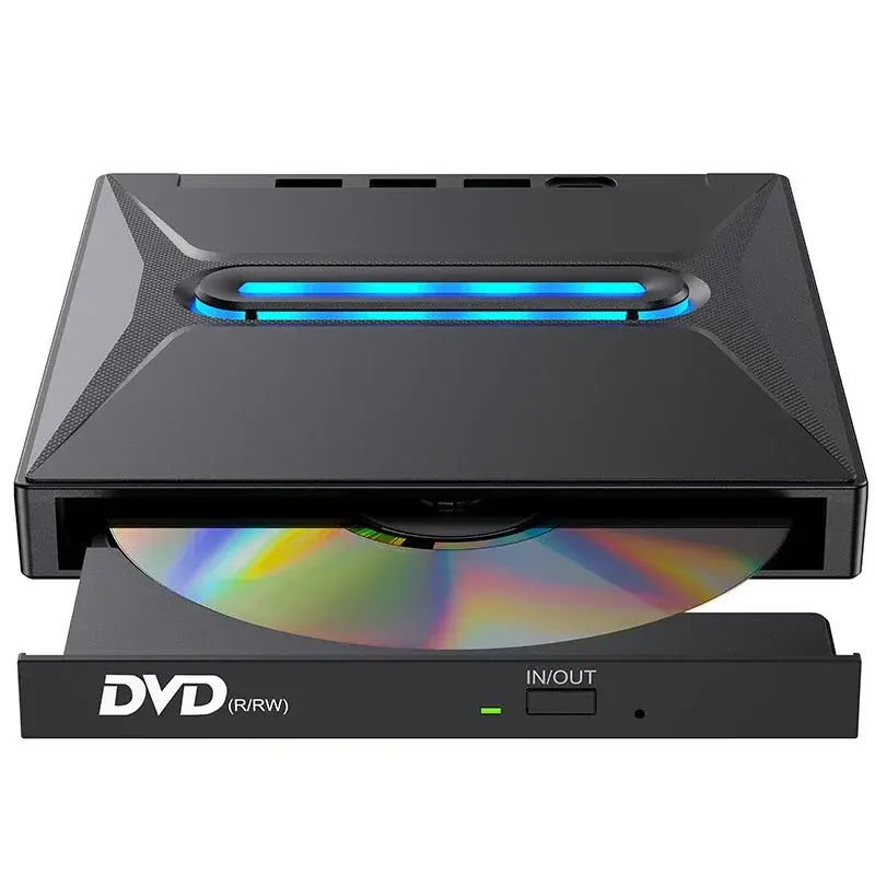 External Blu Ray Burner, CD DVD Burner, CD/DVD+/-RW Drive SD Card Reader, CD ROM Burner, DVD Player Hub-Co for Laptop Desktop