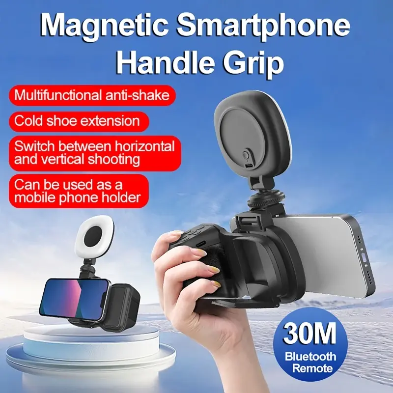 with Fill Light Phone Bluetooth Cameras Assist Device Anti-Shake Handle Selfie Camera Stabilizers Page Turner + Remote Control