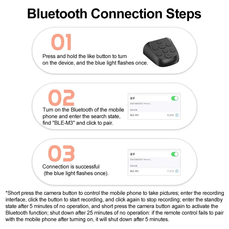 with Fill Light Phone Bluetooth Cameras Assist Device Anti-Shake Handle Selfie Camera Stabilizers Page Turner + Remote Control