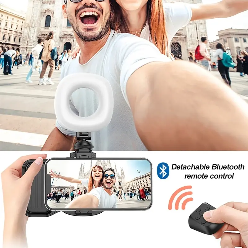 with Fill Light Phone Bluetooth Cameras Assist Device Anti-Shake Handle Selfie Camera Stabilizers Page Turner + Remote Control