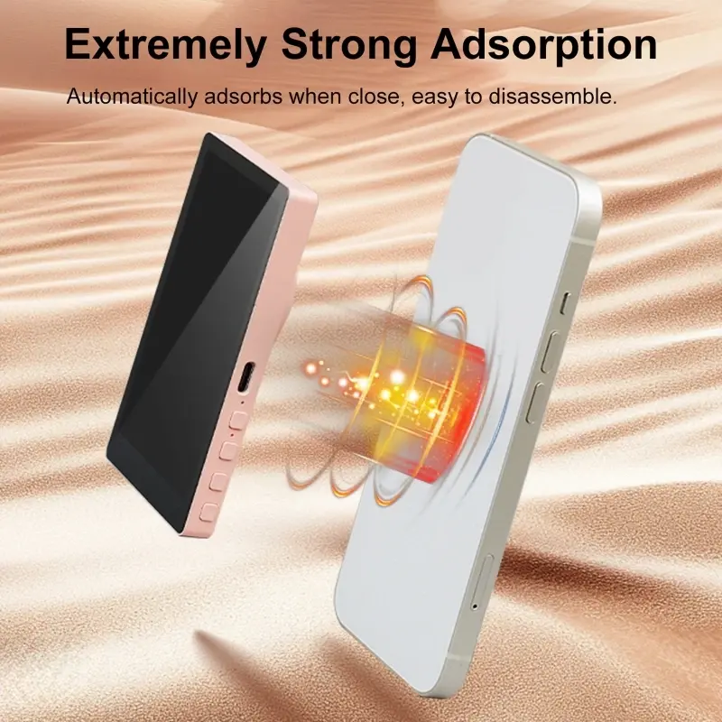 Wireless Magnetic Selfie Rear Camera Monitor Screen for Phone Camcorder Lens Smartphone Selfie Vlog Live Stream Video Recording