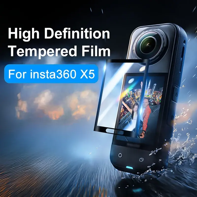 Anti-Scrach 4pcs Screen Protectors for Insta360 X5 Tempered Glass 3D Curved Protective Film for Insta360 X5 Action Video Cameras