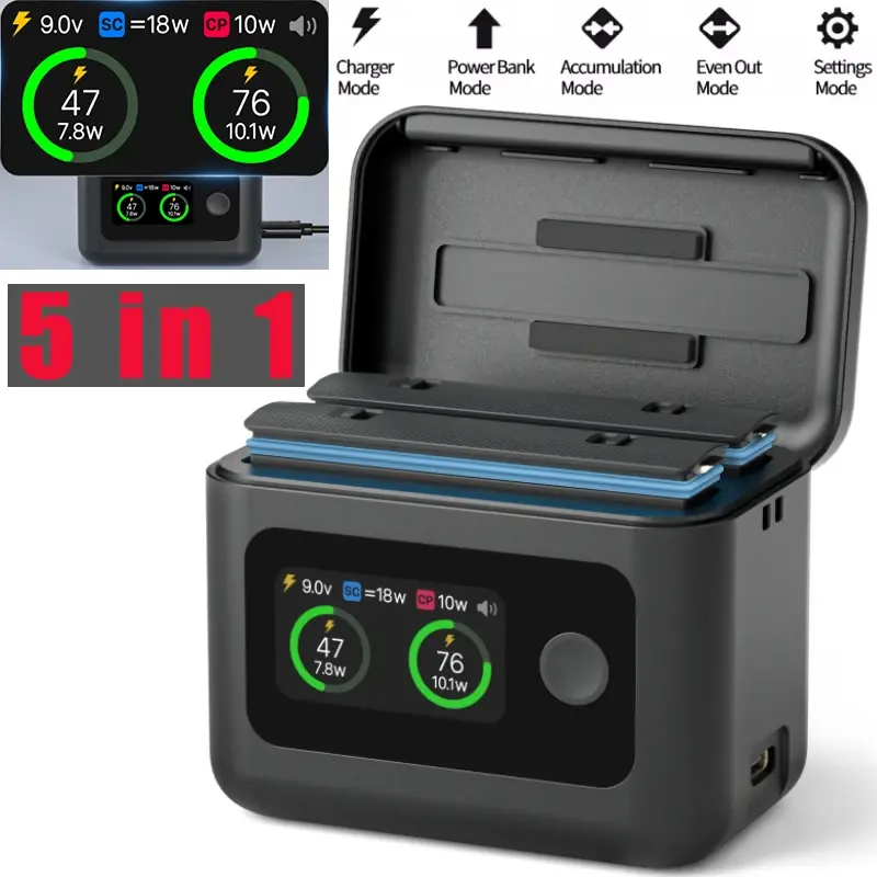27W Battery Charger for Insta360 X5 Accessories,Dual Fast Charging Case LCD Display - Two Way Charger Hub for Insta 360 X5