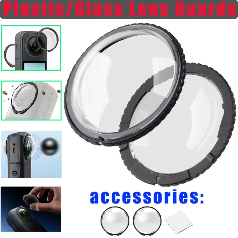 1pcs Anti Scratch Glass Lens for Insta 360 X5 Rotating Protector Cap for Insta 360 X5 Protective Plastic Len Guard Accessories