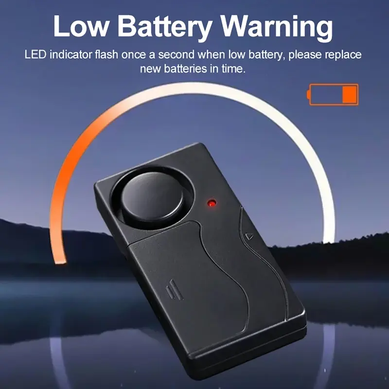 Loud Alarm 110dB Wireless Vibration Alarms with Remote Control for Door Window Motorcycle Bike Vehicle Security Anti-Theft Alarm
