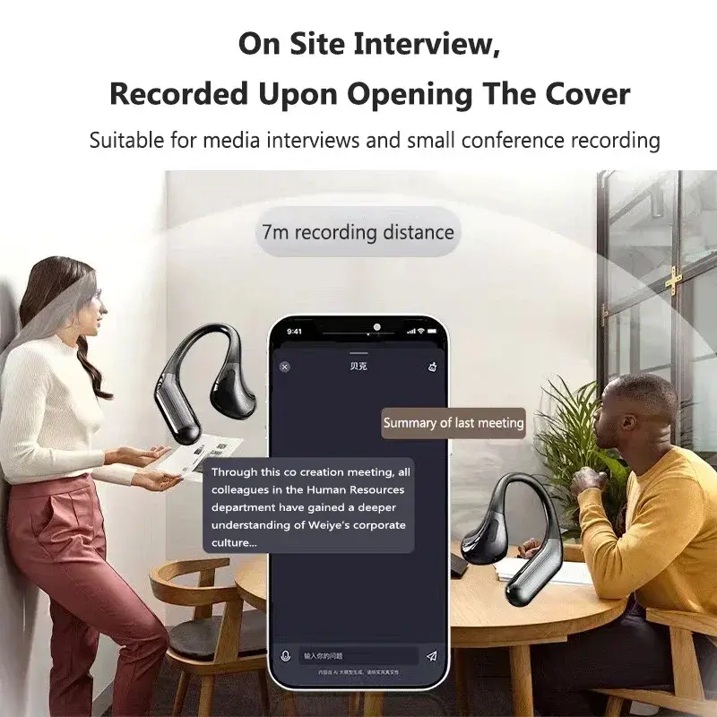 Bluetooth5.4 Translation Earbuds HIFI Bass Noise Reduction Headset 144 Languages Real Time Ai Translator OWS Open Headphones
