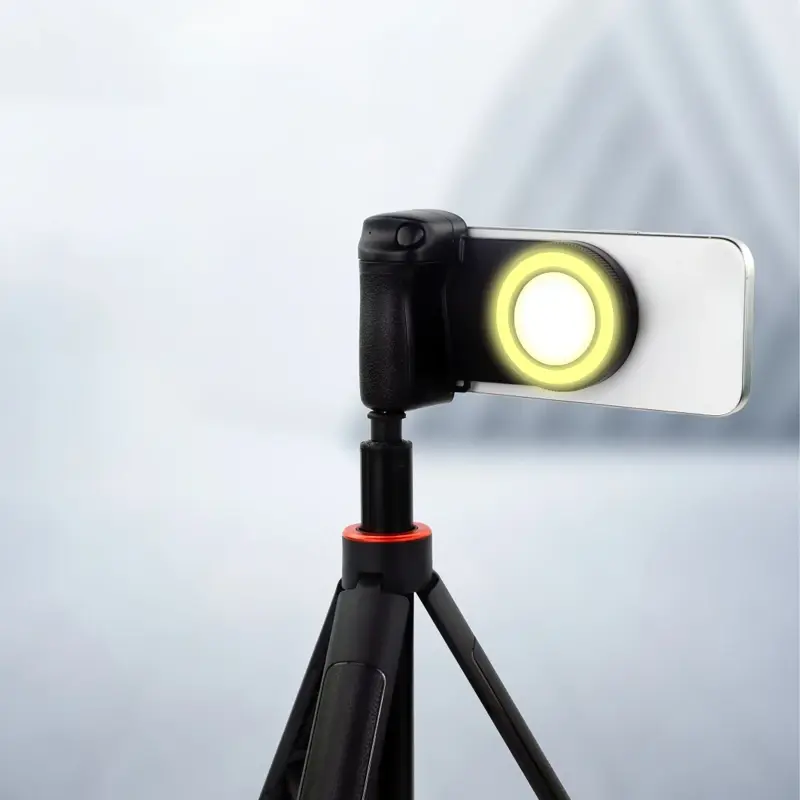 Bluetooth Phone Fill Lights for Shutter Phone Hand Grip Camera Handle Grip Selfie Stablizer Selfie Handle for iPhone 16 15 Vlog