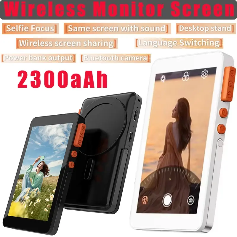Wireless 8-in-1 Smartphone Magnetic Monitor Screens for Phone Vlog Live Stream Video Recording Screen Phone Rear Camera Selfie
