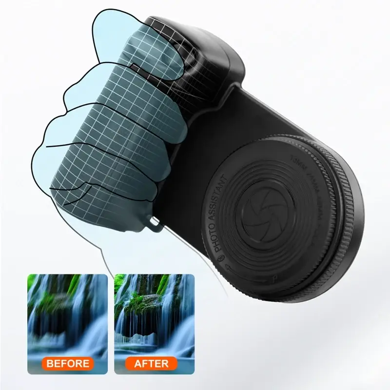 Bluetooth Phone Fill Lights for Shutter Phone Hand Grip Camera Handle Grip Selfie Stablizer Selfie Handle for iPhone 16 15 Vlog