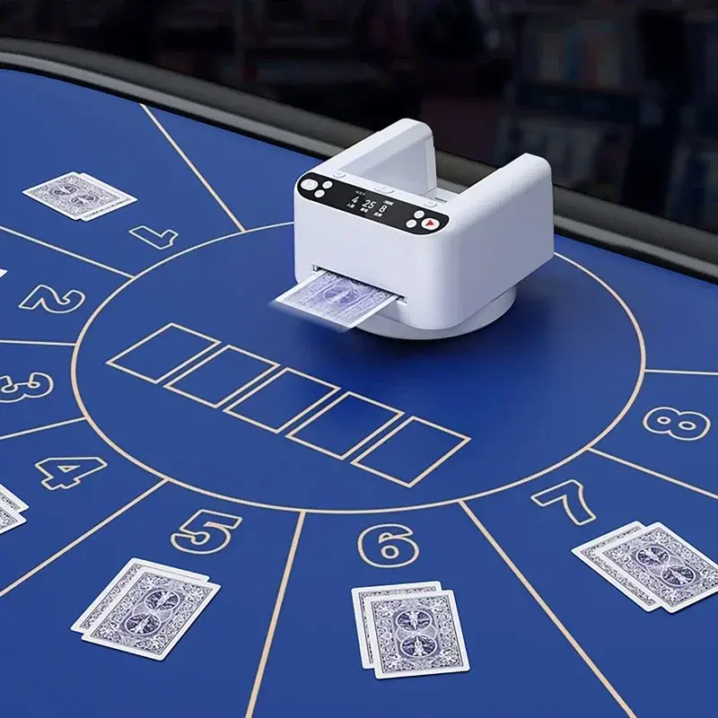 Automatic Card Dealer Rechargeable Dealing Play Cards Distribution Machine OLED Display for Outdoor Camping Birthday Party Cards
