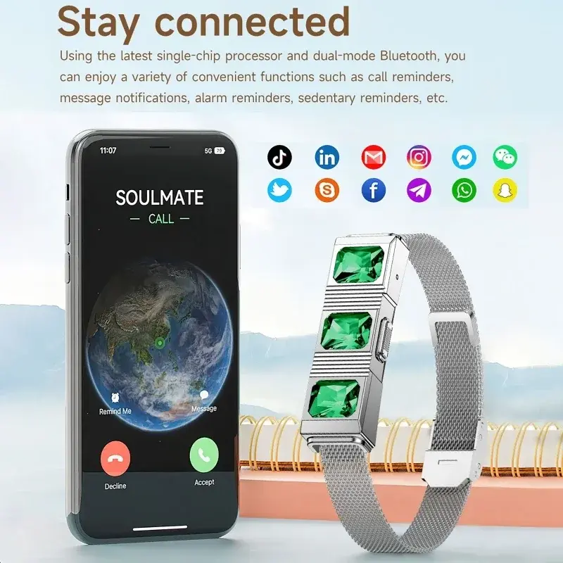 Smart Bracelet Heart Rate Blood Pressure Blood Oxygen Sleep Monitoring Wristbands 170 Sports Modes Tracker Screenless Watches