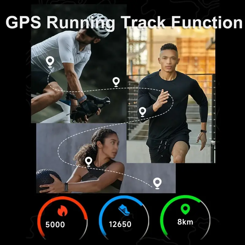Smart Watch Heart Rate Blood Pressure Blood Oxygen Monitoring Sleep Health Sports Tracking 1ATM Waterproof Smartwatch No Screen
