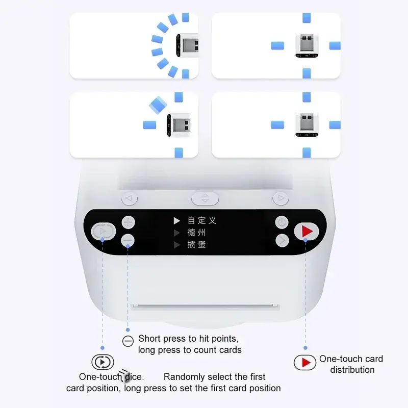 Automatic Card Dealer Rechargeable Dealing Play Cards Distribution Machine OLED Display for Outdoor Camping Birthday Party Cards
