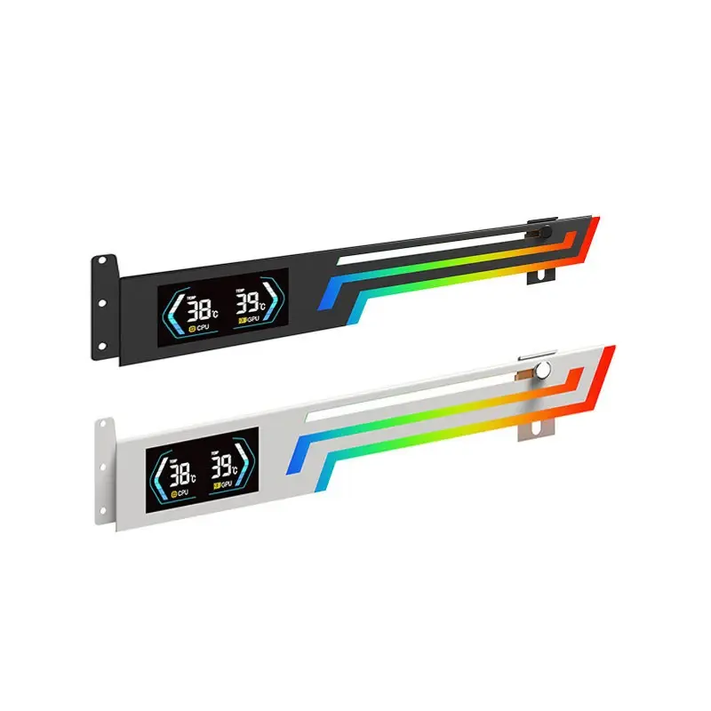 Bracket Computer Graphics Card VGA Holder Z-X6 Graphics Card ARGB Temperature Display 5V 3-PIN Height Adjustable for Computer
