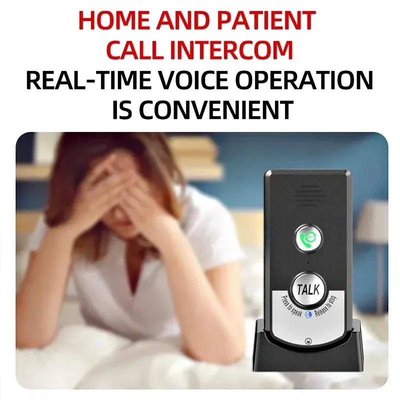 Wireless Intercom Doorbell 1000m Long Distance Door Phone Two Way Audio Voice Sender&Reciever for Hospital Hotel Call Door Chime
