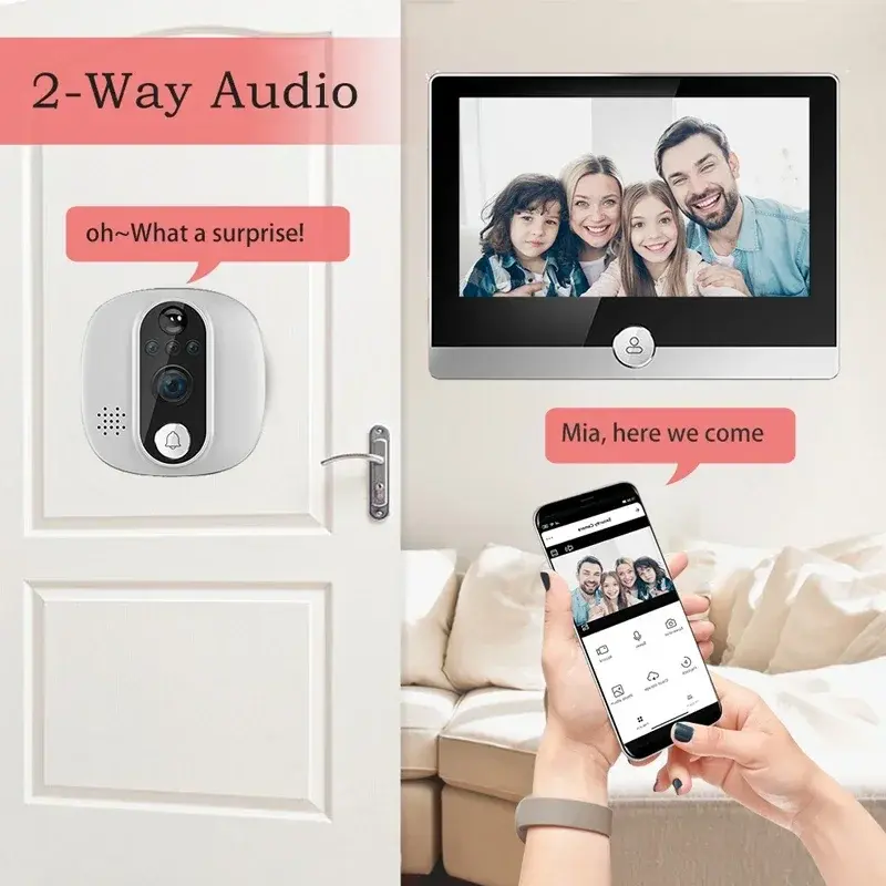 1080P Wireless Video Doorbell Camera WiFi Smart Door Bell Tuya Smart Home Security Motion Detect Night Vision Intercom Doorbell