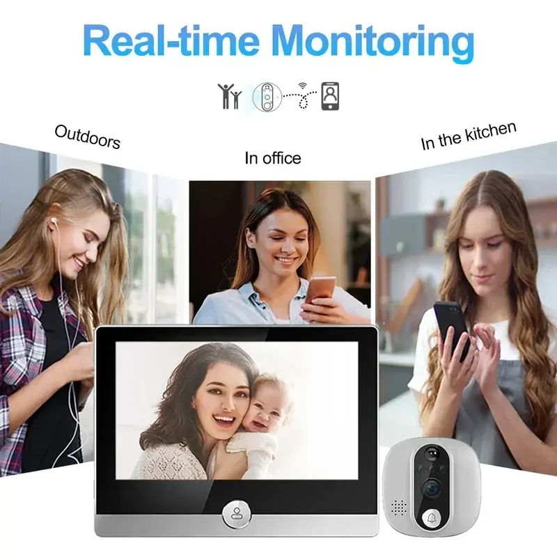 1080P Wireless Video Doorbell Camera WiFi Smart Door Bell Tuya Smart Home Security Motion Detect Night Vision Intercom Doorbell