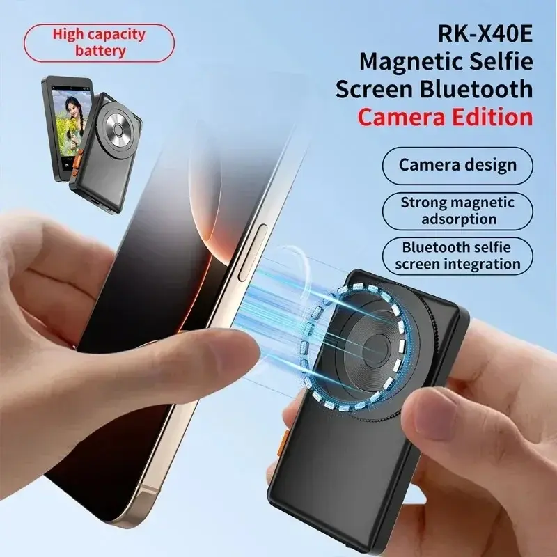 Magnetic Phone Selfie Monitor Screen for Smartphone Rear Camera Selfie Vlog Live Stream for iPhone Android phone Video Recording