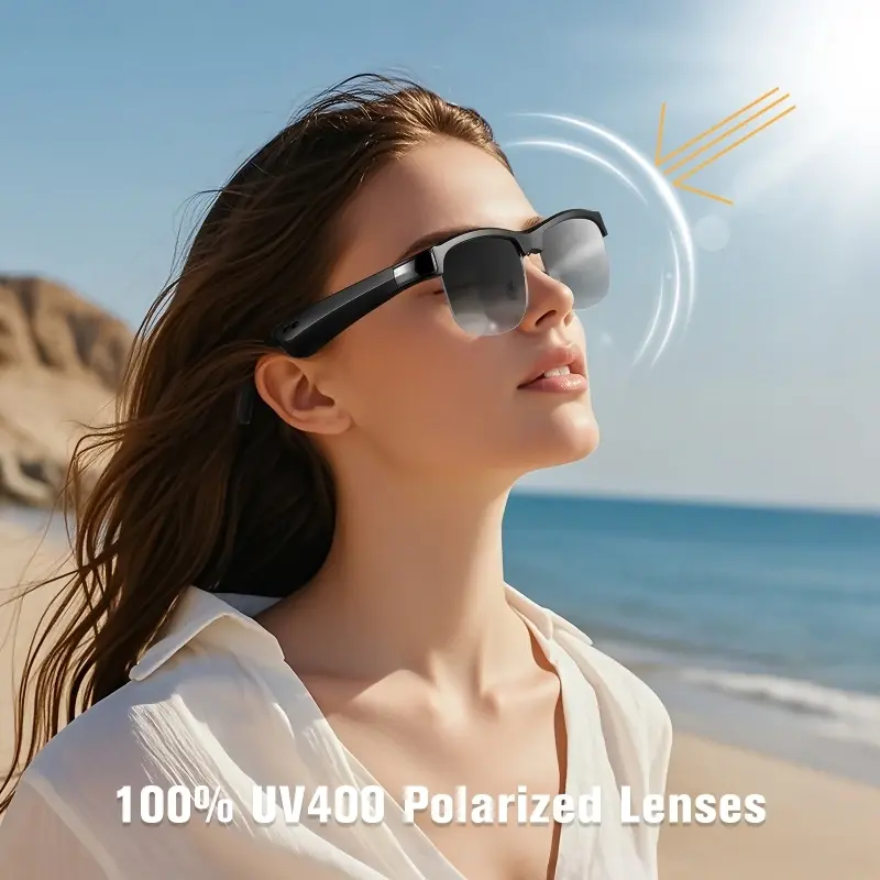 Bluetooth Smart Glasses Headset for Intelligence Color-Changing Sunglasses UV Protection HD Call Travel Voice Assistant Glasses